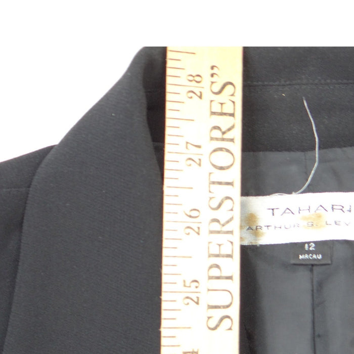 Tahari Arthur S. Levine Womens Black Two Button Tailored Blazer Jacket Size 125