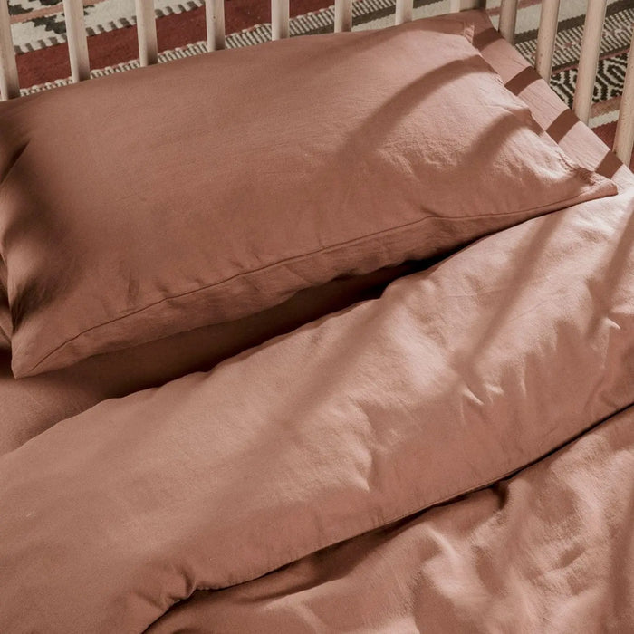 Taie d’oreiller bébé en coton bio Kadolis -  Terracotta 40x60cm