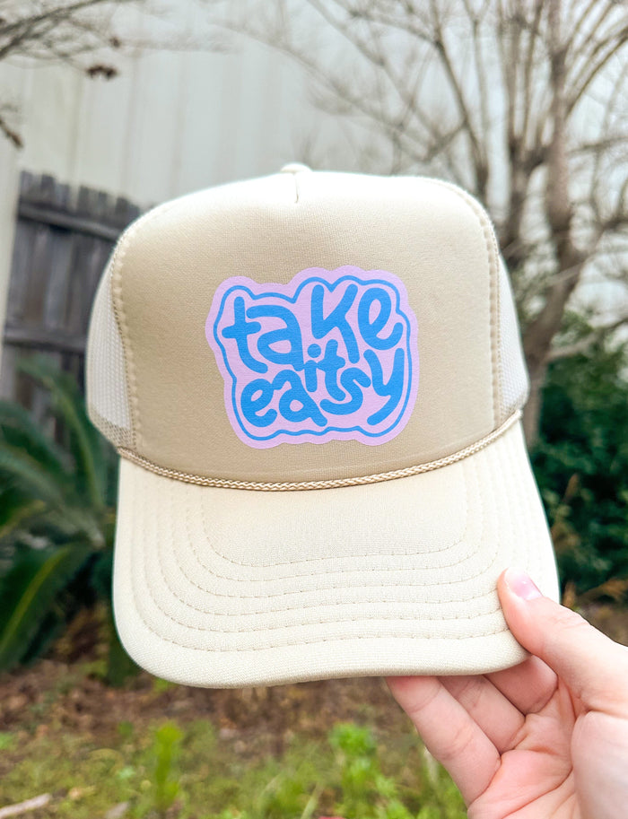 Take It Easy Khaki Trucker