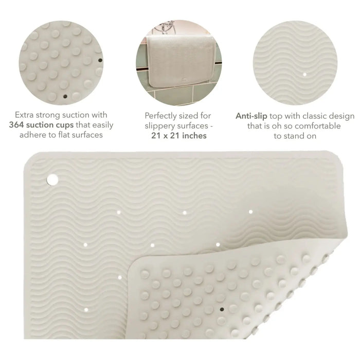 Tapis de bain en caoutchouc Hevea 69x39cm Wave  - Sable