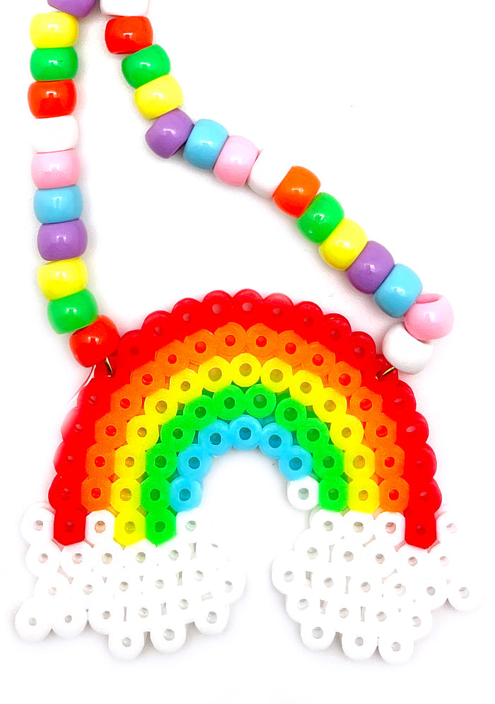 LASR Taste the Rainbow Rave Kandi Necklace — detail view