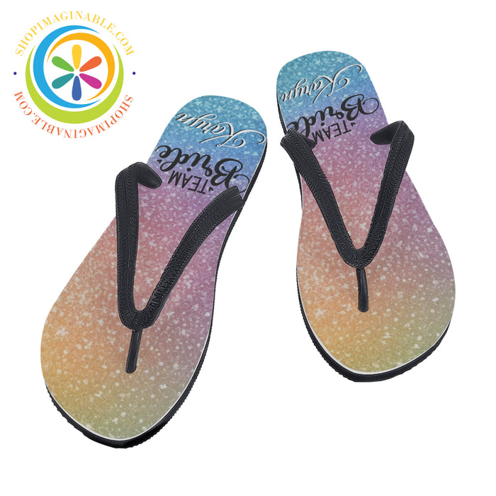 Team Bride Personalized Women's Flip Flops-ShopImaginable.com