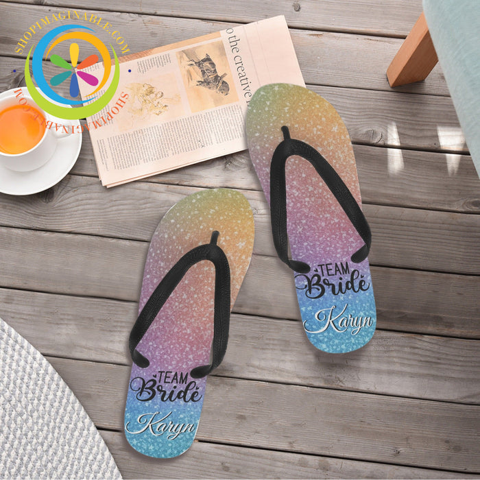 Team Bride Personalized Women's Flip Flops-ShopImaginable.com