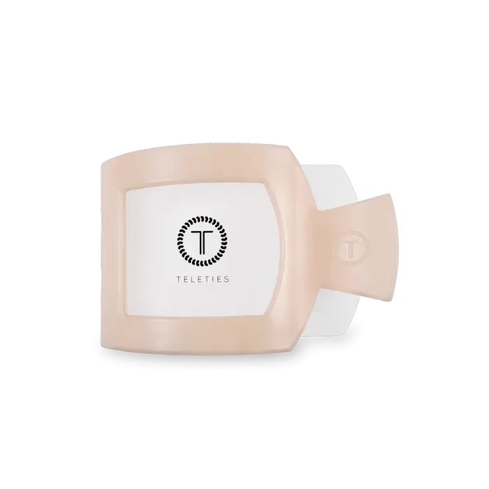 Small Flat Square Clip / Almond Beige