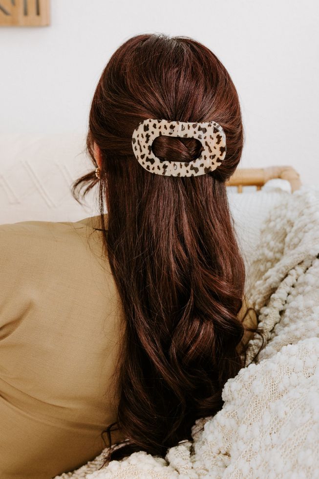 Large Flat Clip / Blond Tortoise