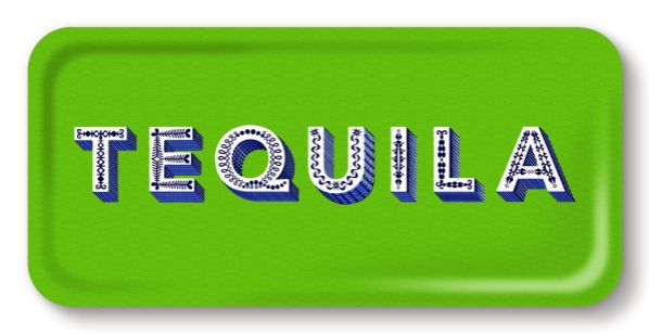 TEQUILA GREEN TRAY 32X15CM