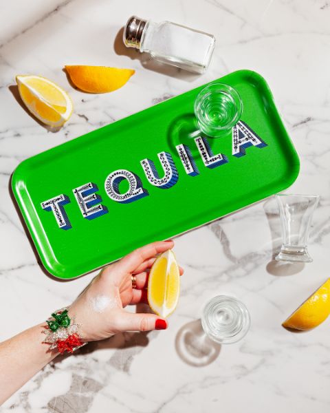 TEQUILA GREEN TRAY 32X15CM