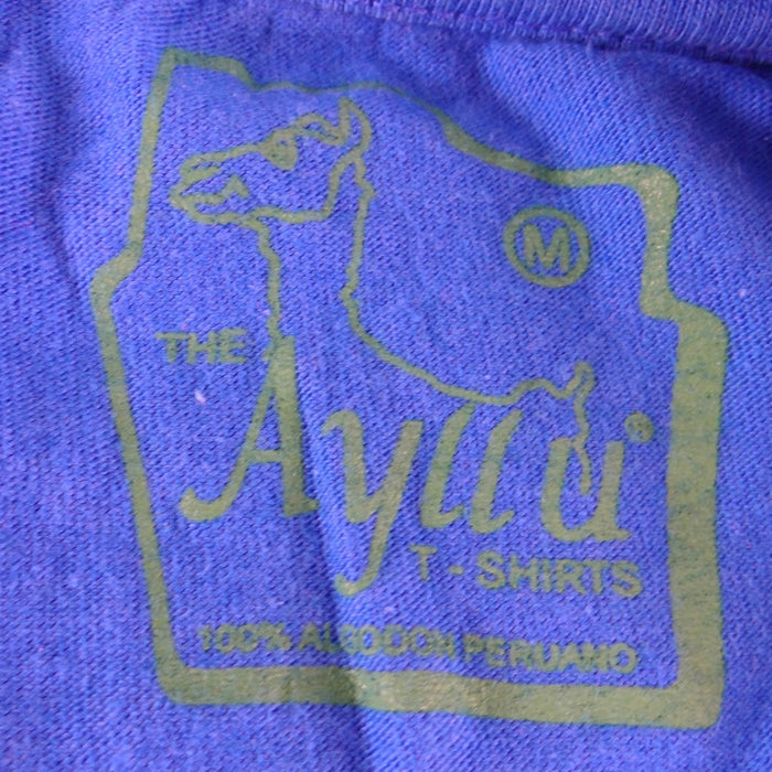The Ayllu Peru Tumi Graphic T Shirt Mens Medium Blue Peruvian Short Sleeve1