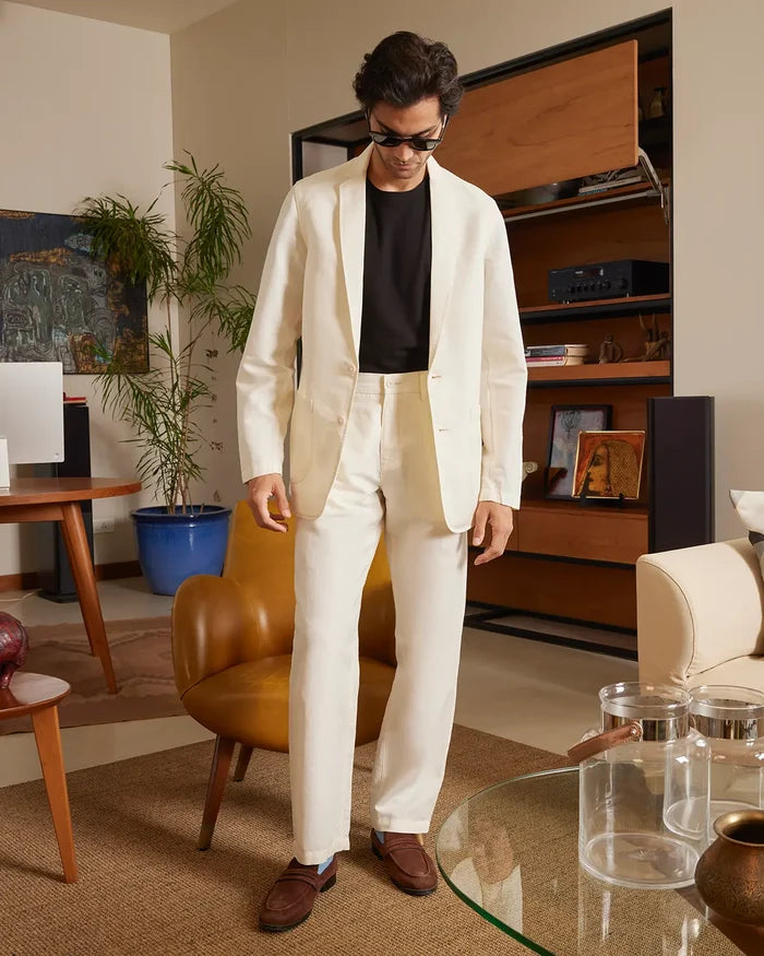 The Bellagio Soft Tailored Suit - Ecru