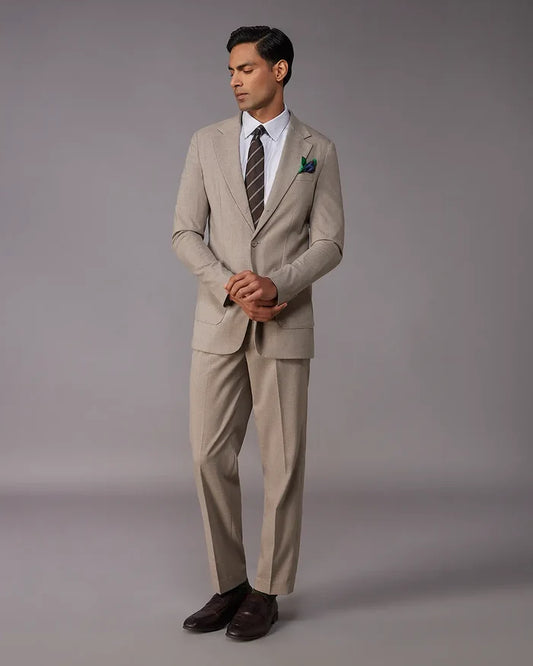 The Kensington Melange Suit – Khaki
