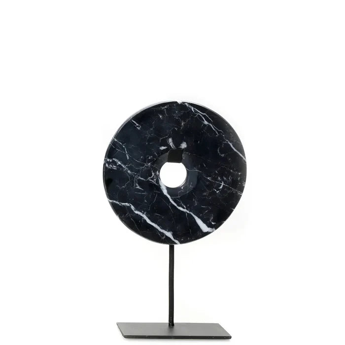 THE MARBLE DISC ON STAND - BLACK - M