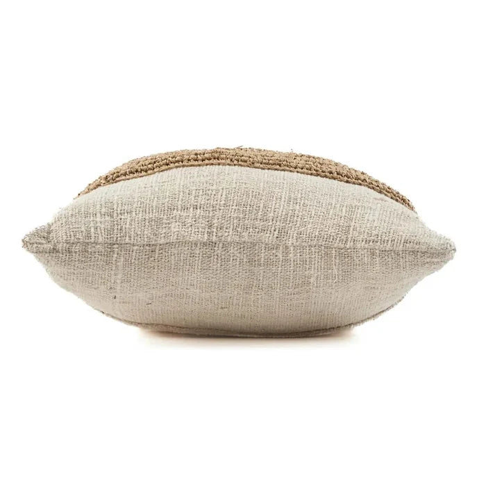 THE RAFFIA STAMP CUSHION COVER NATURAL