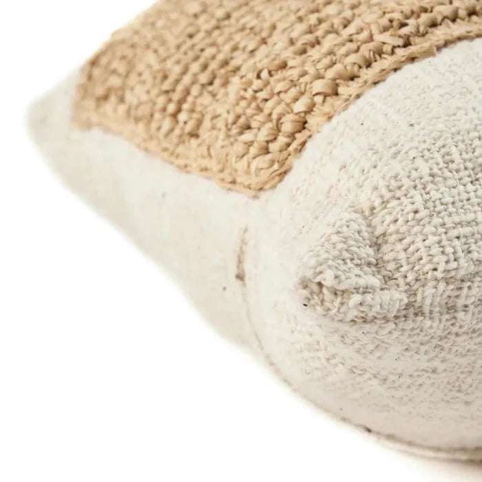 THE RAFFIA STAMP CUSHION COVER NATURAL