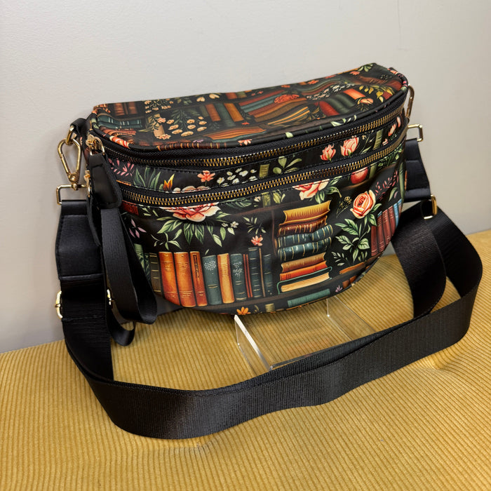 The Roni Nylon Crossbody - Book Shelf Floral Rose