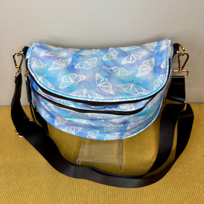 The Roni Nylon Crossbody - Butterfly Blue Purple