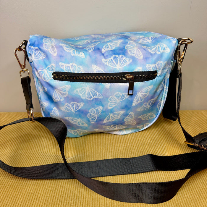 The Roni Nylon Crossbody - Butterfly Blue Purple