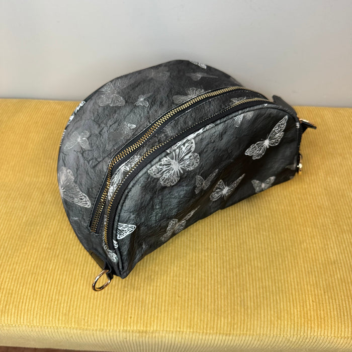 The Roni Nylon Crossbody - Grey Butterfly