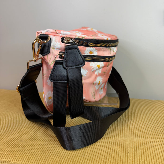 The Roni Nylon Crossbody - Pink Daisy