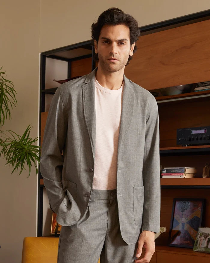 The Sorrento Striped Soft Tailored Suit - Grey