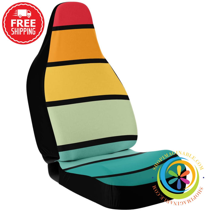 Thick Striped On Black Car Seat Covers-ShopImaginable.com