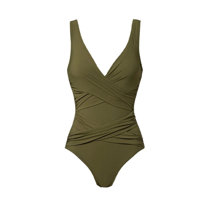 Tilia V-Neck Swimsuit Set  - Green