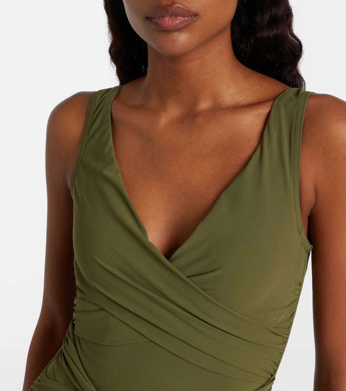 Tilia V-Neck Swimsuit Set  - Green