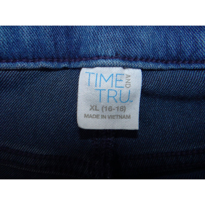 Time and Tru Womens Blue Denim Leggings Jeggings XL 16 18 High Rise Skinny3