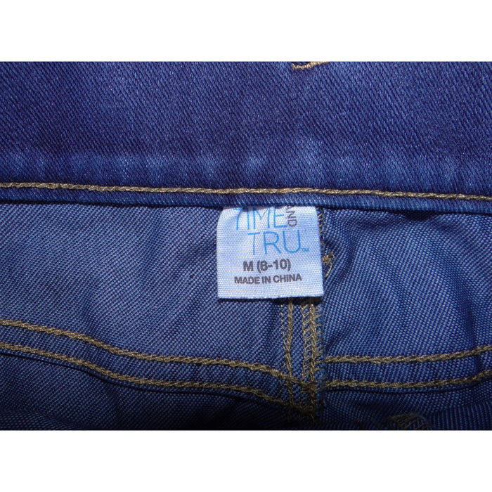 Time and Tru Womens High Rise Pull On Jeggings Dark Wash Blue Size M 8 10 38643