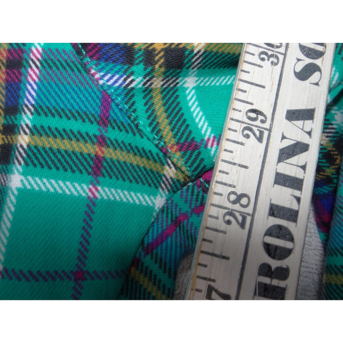 Time and Tru Womens Plaid Skinny Pants Teal Green Purple Tartan Size L 12 144