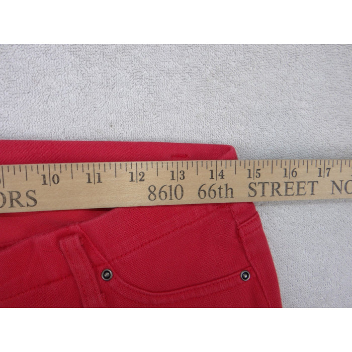 Time and Tru Womens Red Skinny Pull On Jeggings Stretch Pants Size L 12 144
