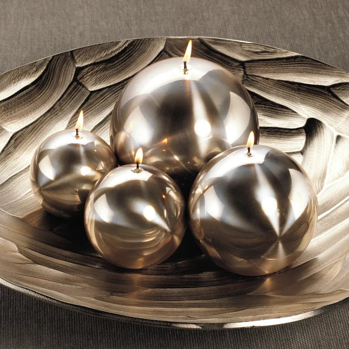 TITANIUM BALL CANDLE- GOLD/3.5"