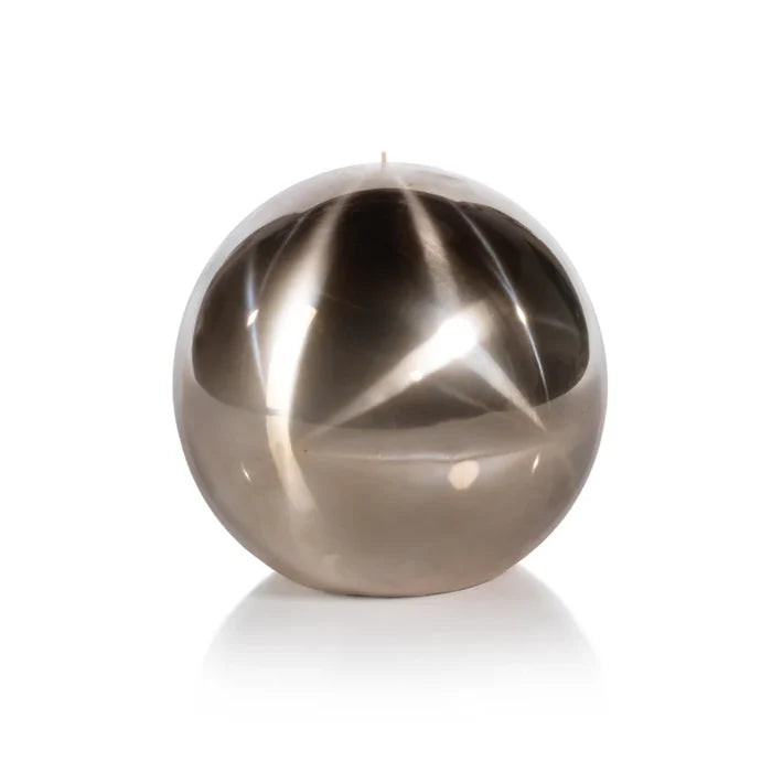 TITANIUM BALL CANDLE- GOLD/6"