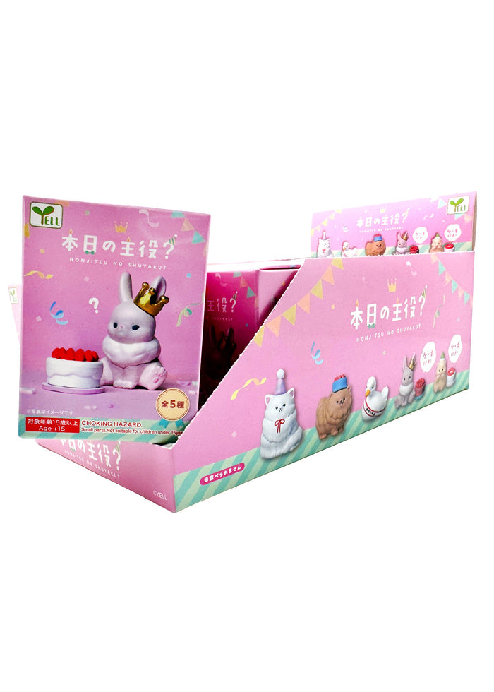 Yell Japan Today's Star Animal Birthday 10pc Blind Box Set in multi — full set of 10 kawaii animal birthday figurines with display box imported from Japan — box set front view