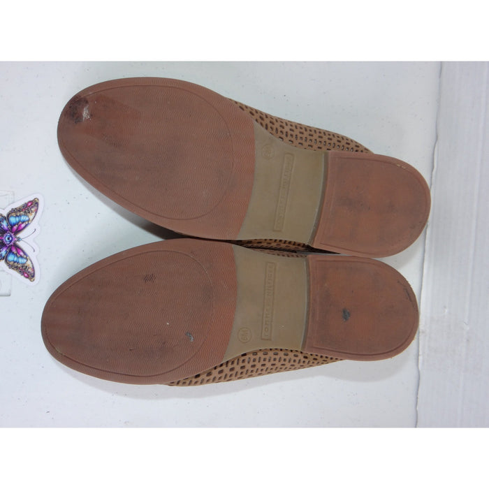 Tommy Hilfiger Raenay Tan Leather Perforated Oxford Lace Up Flats Shoes 6M3