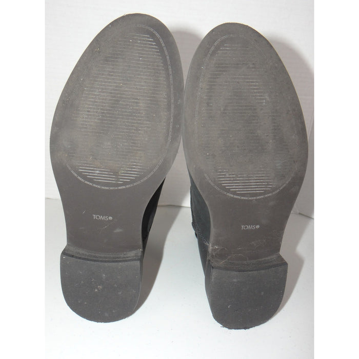TOMS Cleo Black Leather Chelsea Ankle Boots Cap Toe Womens 7.5 100189253