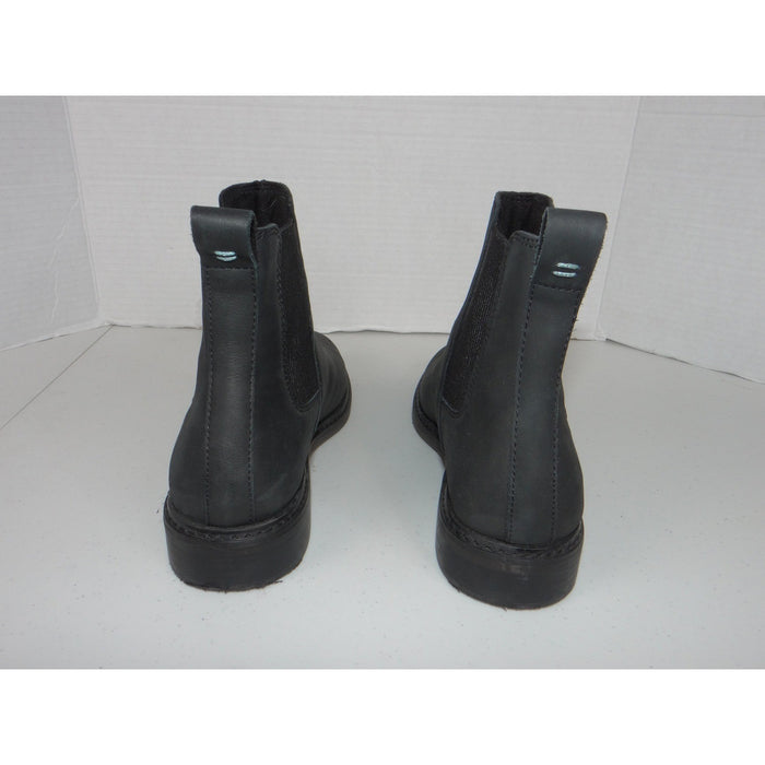 TOMS Cleo Black Leather Chelsea Ankle Boots Cap Toe Womens 7.5 100189256
