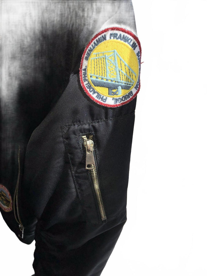 TOPSHOP Stylish Black Bomber Jacket with Patches2