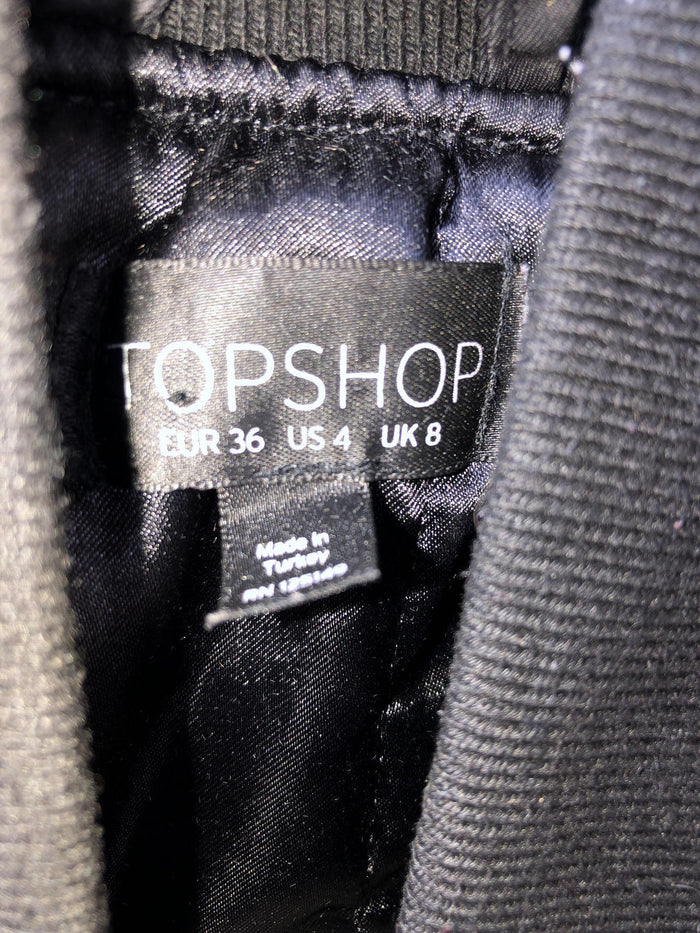 TOPSHOP Stylish Black Bomber Jacket with Patches4
