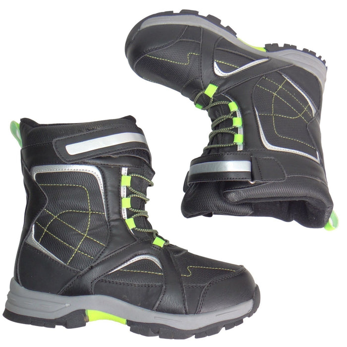 Totes Shaun Youth Black Neon Green 200g Thinsulate Water Resistant Snow Boots 50