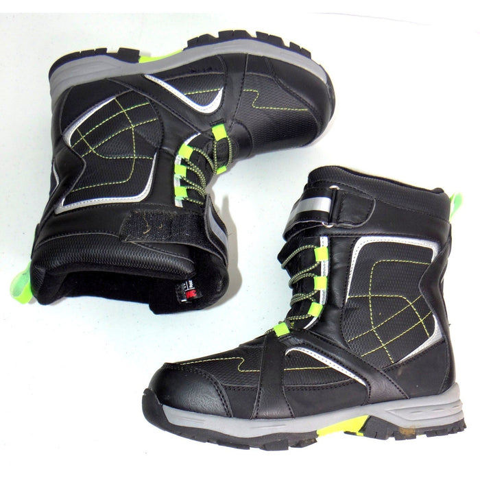 Totes Shaun Youth Black Neon Green 200g Thinsulate Water Resistant Snow Boots 51