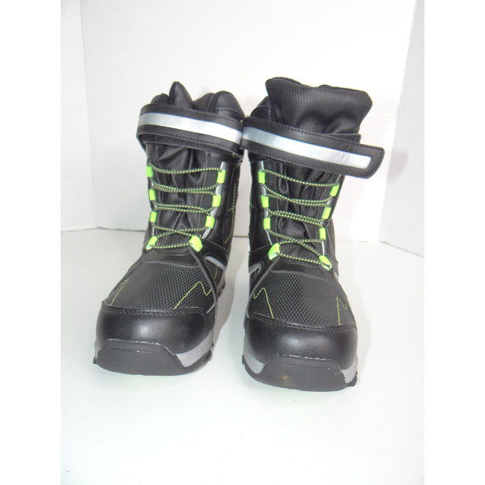 Totes Shaun Youth Black Neon Green 200g Thinsulate Water Resistant Snow Boots 53