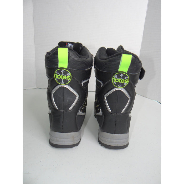 Totes Shaun Youth Black Neon Green 200g Thinsulate Water Resistant Snow Boots 56
