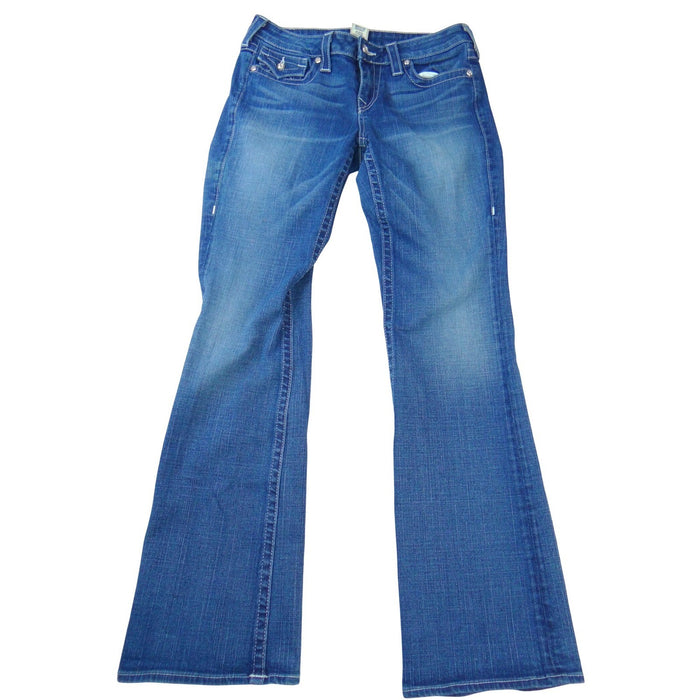 True Religion Joey Bootcut Jeans Womens 31 Medium Wash Blue Made in USA Y2K Low0