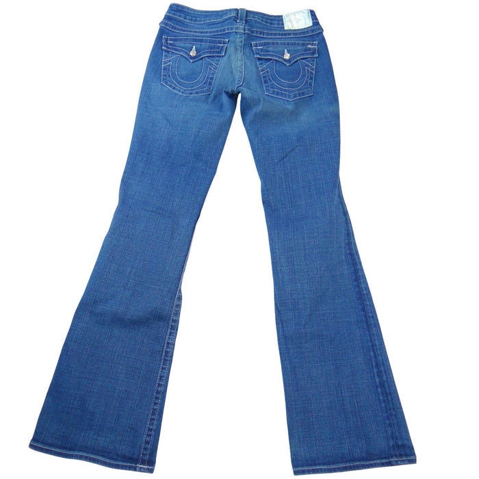 True Religion Joey Bootcut Jeans Womens 31 Medium Wash Blue Made in USA Y2K Low2