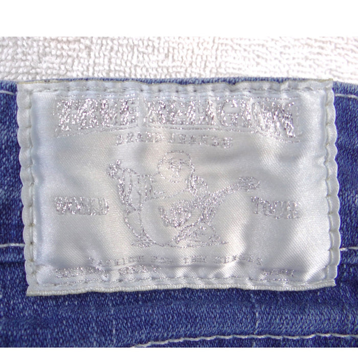 True Religion Joey Bootcut Jeans Womens 31 Medium Wash Blue Made in USA Y2K Low4