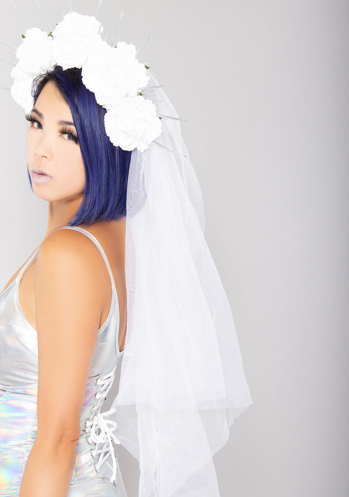 LASR True Vision Rose Veil Crown — front view