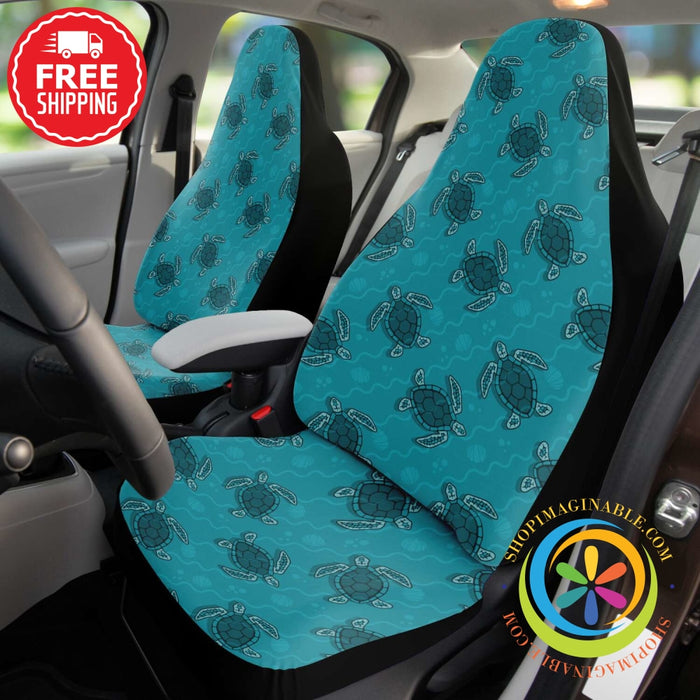 Turquoise Sea Turtles Car Seat Covers-ShopImaginable.com