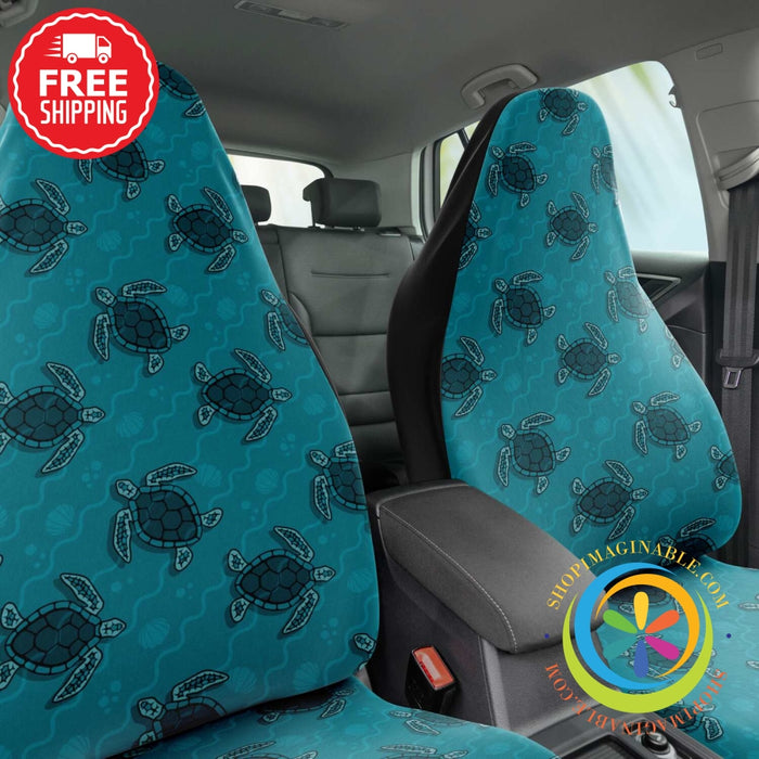 Turquoise Sea Turtles Car Seat Covers-ShopImaginable.com