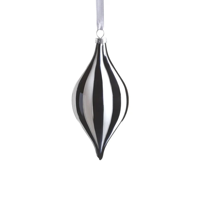 TWILIGHT STRIPE GLASS ORNAMENT - 2.75" x 5.75"