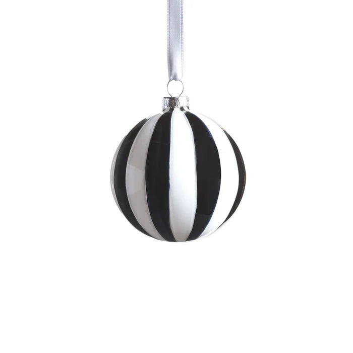 TWILIGHT STRIPE GLASS ORNAMENT - 3.25" x 3.25"